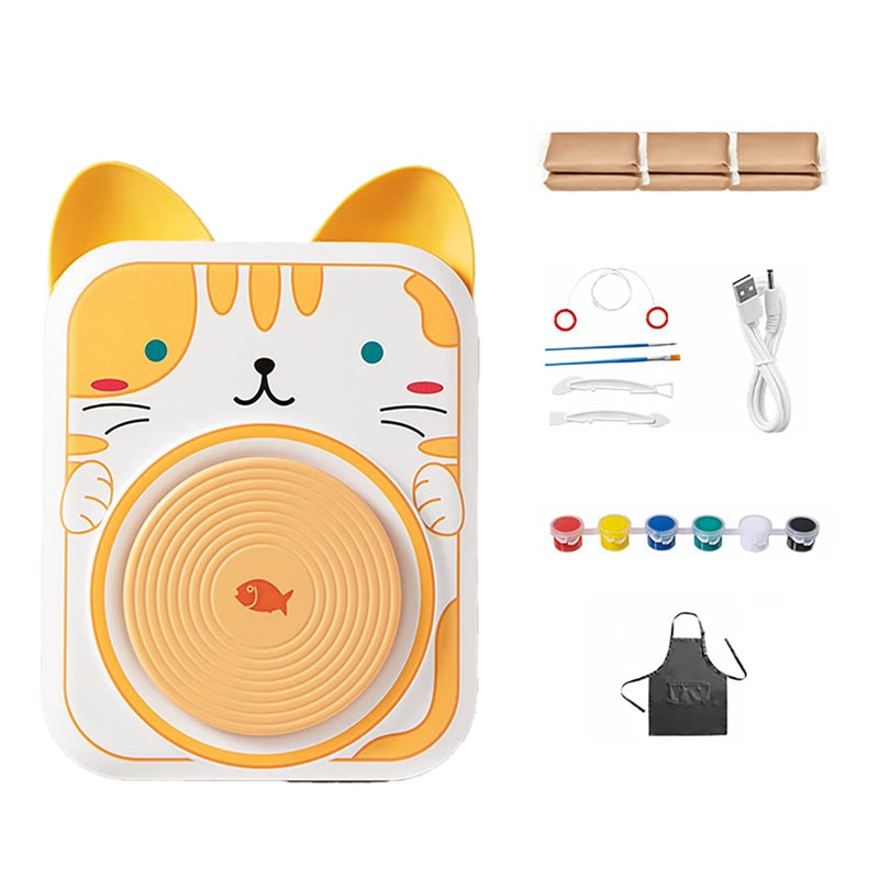 Kreatives Töpfer-Set – DIY Keramik-Drehscheibe für Kinder, inkl. Farben & Werkzeug, ab 3 Jahren