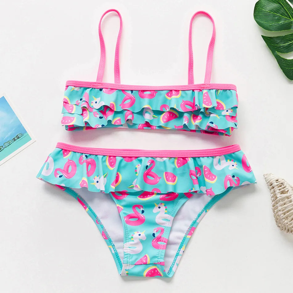 Mädchen Tankini Badeanzug Meerjungfrauen-Print – Sommer Strandkleidung | 3-12 J.