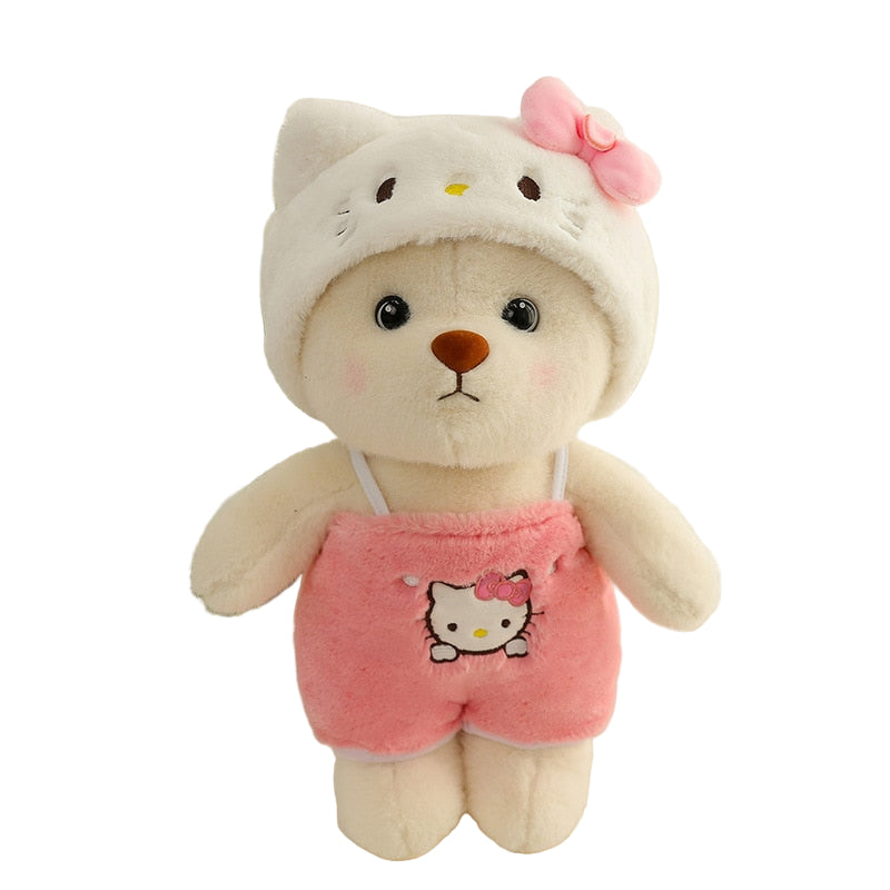 Plüsch-Teddybär 2-in-1 mit abnehmbarer Mütze – weiche Füllung, Handwäsche | Stofftier