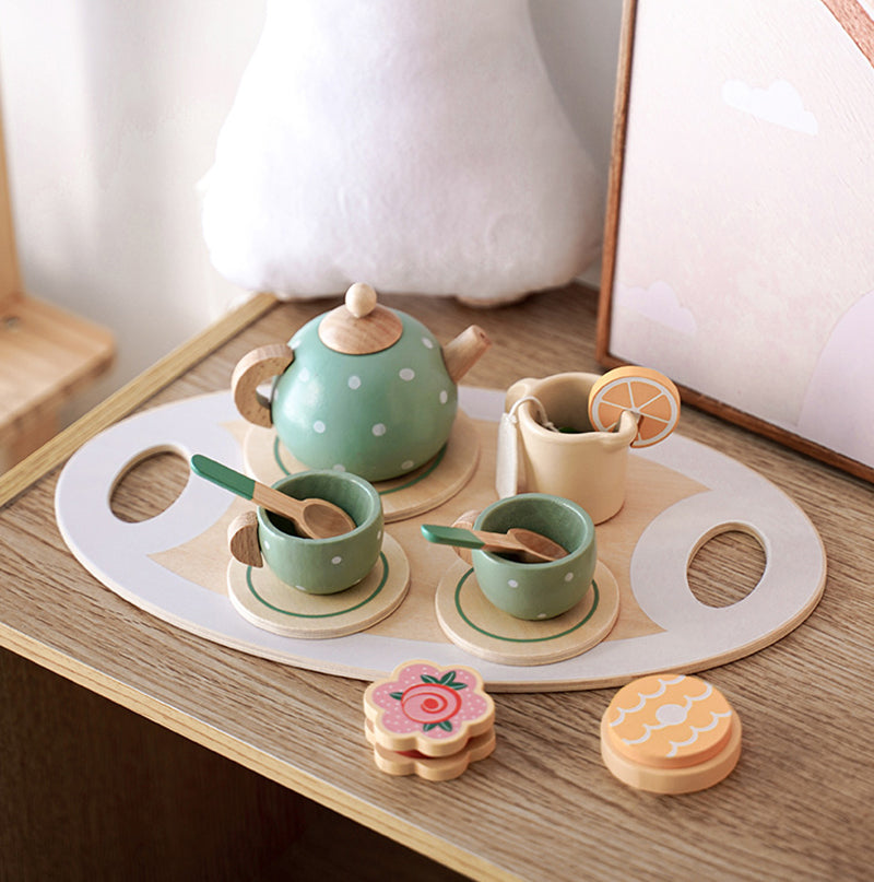 High Tea Set – Houten Speelset voor Meisjes en Jongens, Pastelkleuren, Educatief, Leeftijd 3+-More For Mini