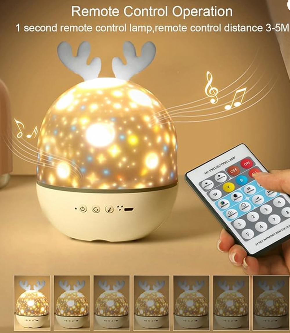 Beruhigende Sternen Nachtlampe für Babys, Kleinkinder & Kinder – Schlaflicht mit Projektor für einen erholsamen Schlaf