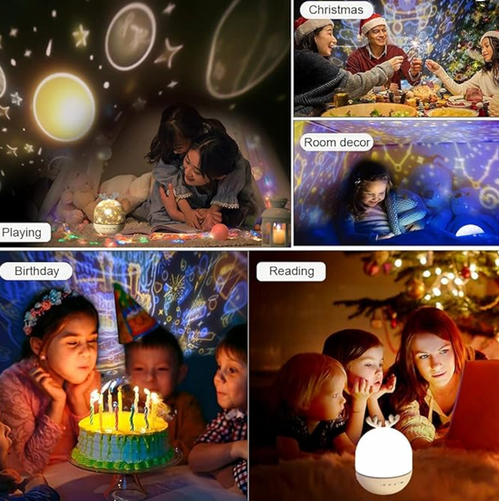 Beruhigende Sternen Nachtlampe für Babys, Kleinkinder & Kinder – Schlaflicht mit Projektor für einen erholsamen Schlaf