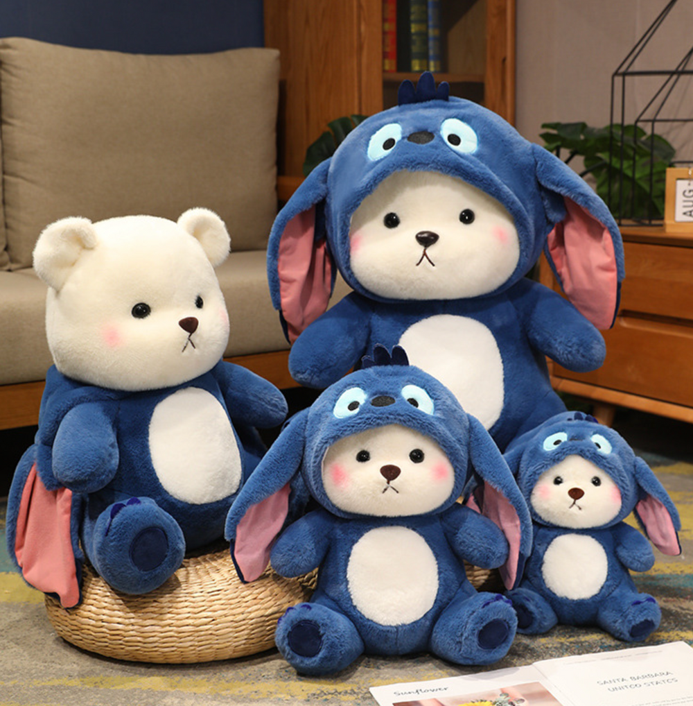 Plüsch-Teddybär 2-in-1 mit abnehmbarer Mütze – weiche Füllung, Handwäsche | Stofftier