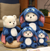Plüsch-Teddybär 2-in-1 mit abnehmbarer Mütze – weiche Füllung, Handwäsche | Stofftier