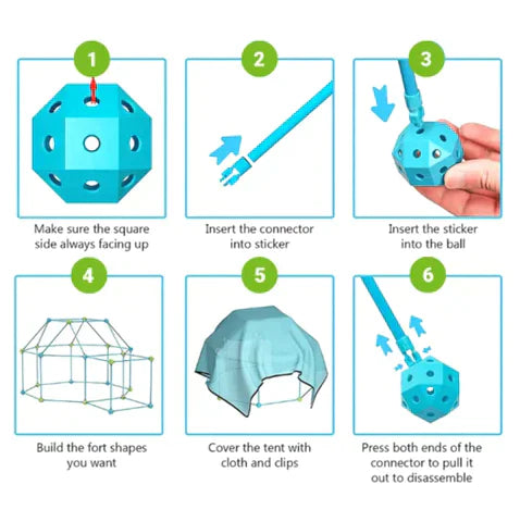 Kinder-Bauset für Burgen & Zelte – Kreatives Spielzeug für drinnen & draußen | Ab 4 Jahren