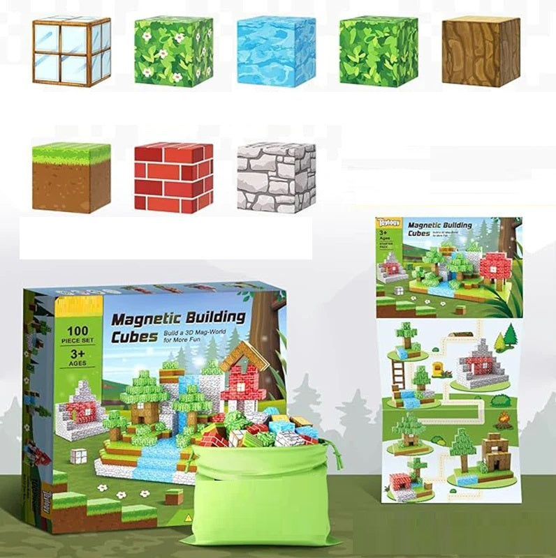 Magnetische Bausteine für Kinder – Pädagogisches STEM-Spielzeug (48 oder 100 Stücke) – Kreatives Konstruktionsspielzeug ab 3 Jahren