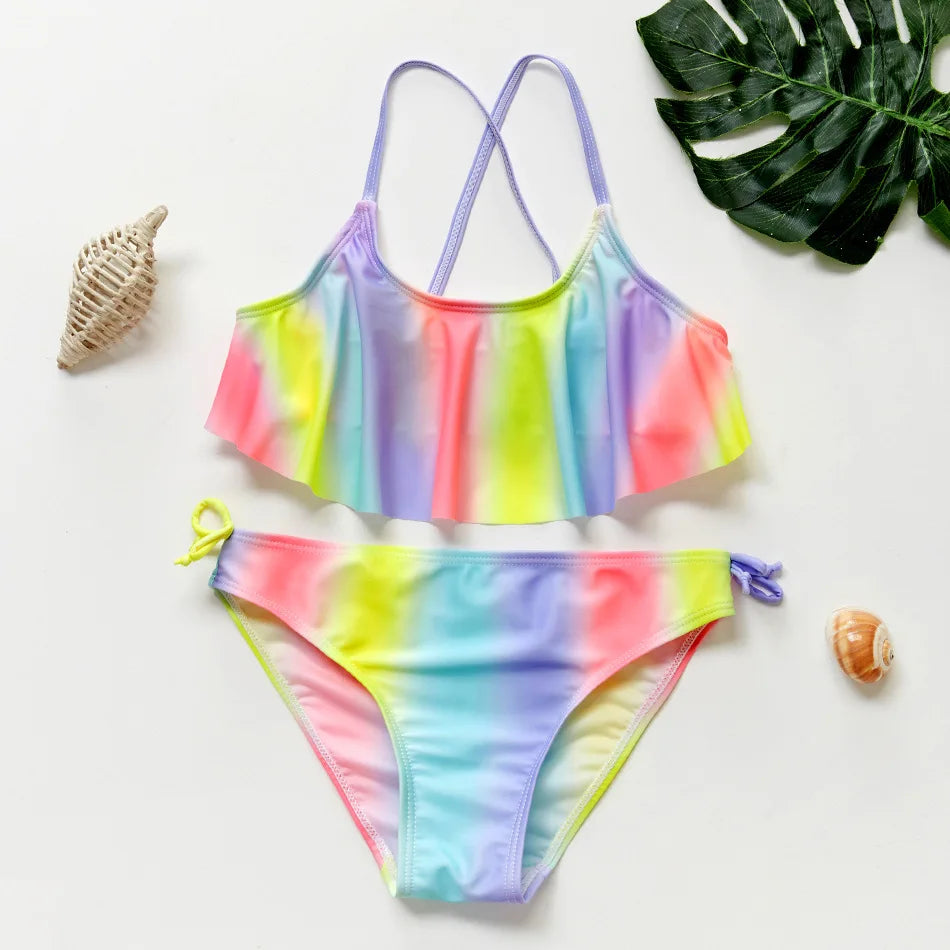 Mädchen Tankini Badeanzug Meerjungfrauen-Print – Sommer Strandkleidung | 3-12 J.