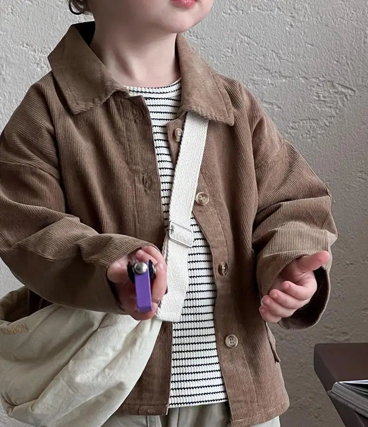 OLWIN Corduroy Babyjacke – Rippenvelours Unisex Baumwolljacke (0–3 Jahre)