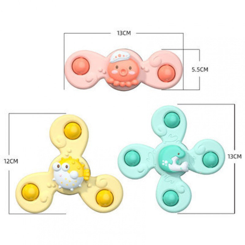 3 teilige Fidget Spinner Set - Sensorisches Badespielzeug für Kleinkinder