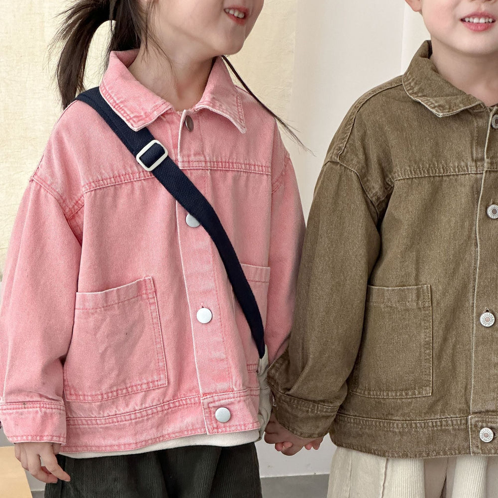 ClassicFit Kinder-Jeansjacke Unisex | Denim Jacke für Mädchen & Jungen | 1–10 Jahre | Zeitloses Design mit Taschen