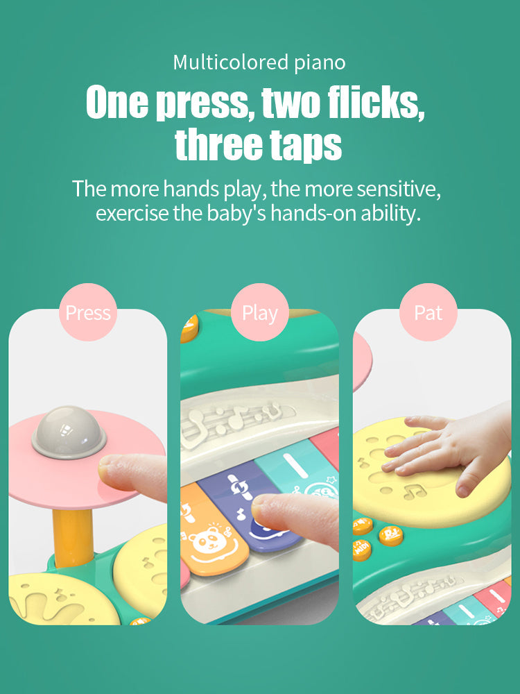 Kinderschlagzeug mit Licht & Sound – Pädagogisches Musikspielzeug für Baby & Kleinkind 1–5 Jahre