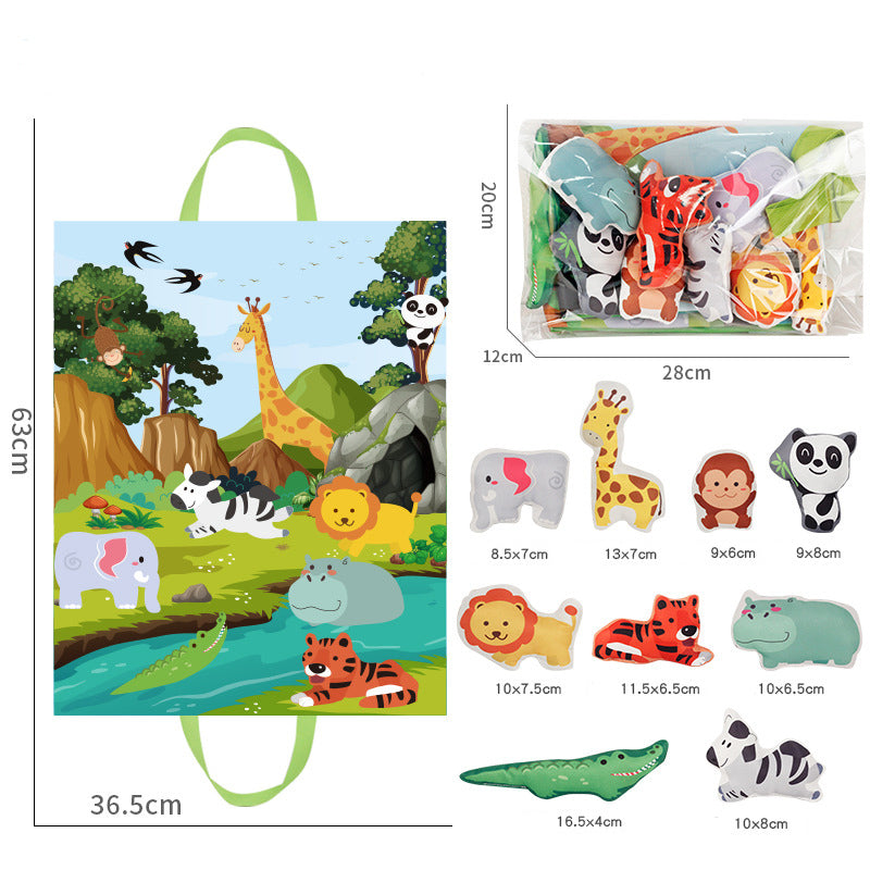 Jungle Abenteuer Spielset – Weiche Stofftiere & Faltbare Spielmatte, Pädagogisches Spielzeug für Kleinkinder (0-4 Jahre)