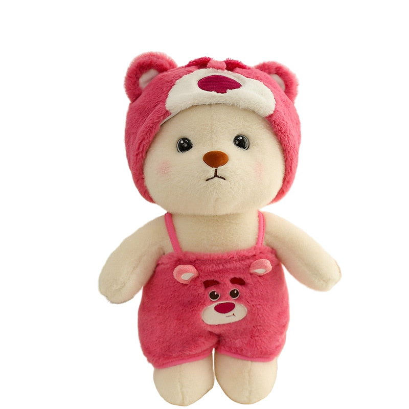 Plüsch-Teddybär 2-in-1 mit abnehmbarer Mütze – weiche Füllung, Handwäsche | Stofftier