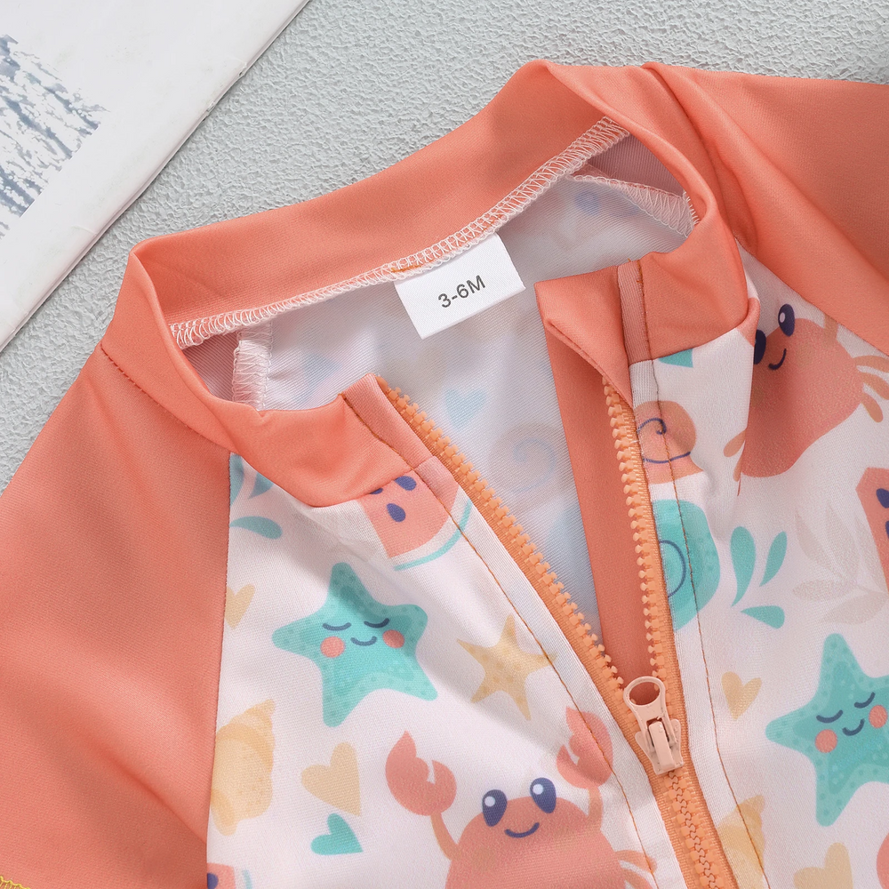 SunnySplash Bade-Set für Kinder | T-Shirt, Hose & Sonnenhut | UV-Schutz | Dinosaurier & Krabben | 0-3 Jahre