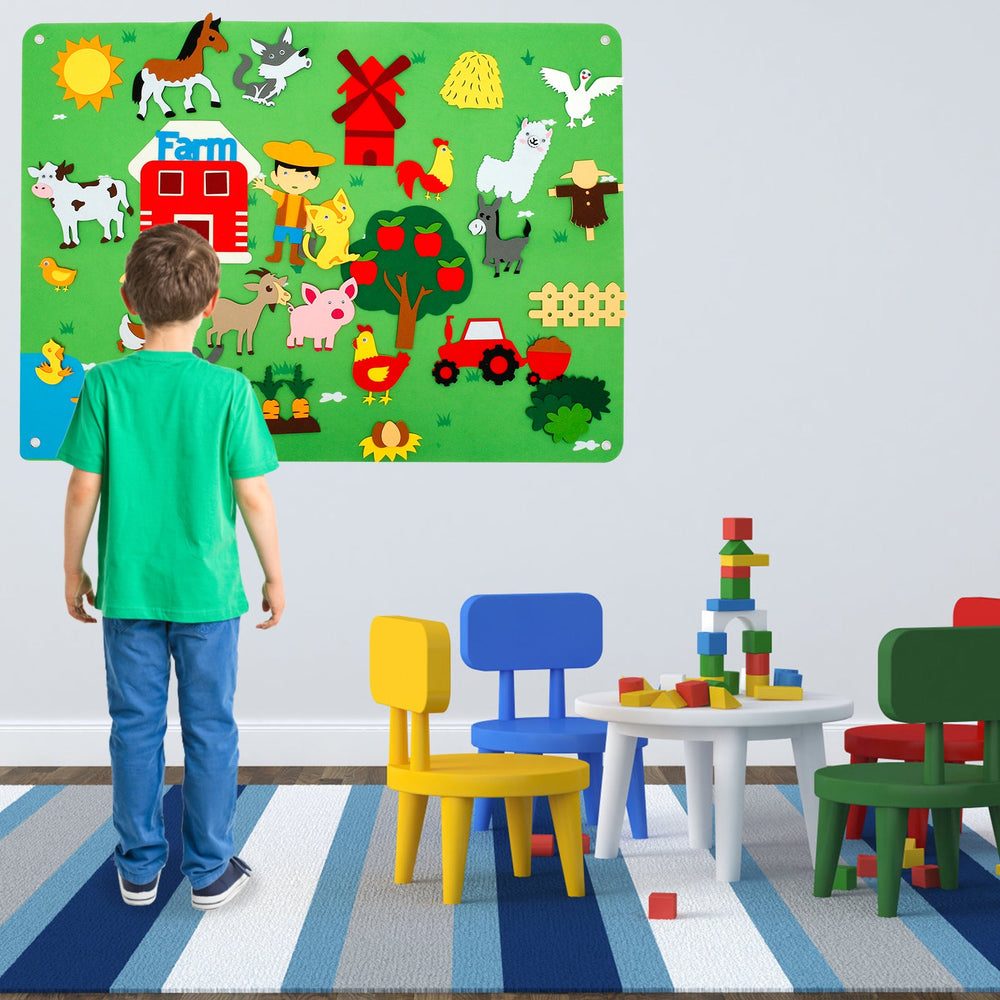 Interaktives Filzspielbrett – Zoo oder Bauernhof, Pädagogisches Spielzeug, Kreativ & Wiederverwendbar, +1 Jahr