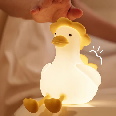 Nachtlicht Ente mit Touch-Bedienung – USB-aufladbar, warmes Licht, Silikon | Kinderzimmerlampe