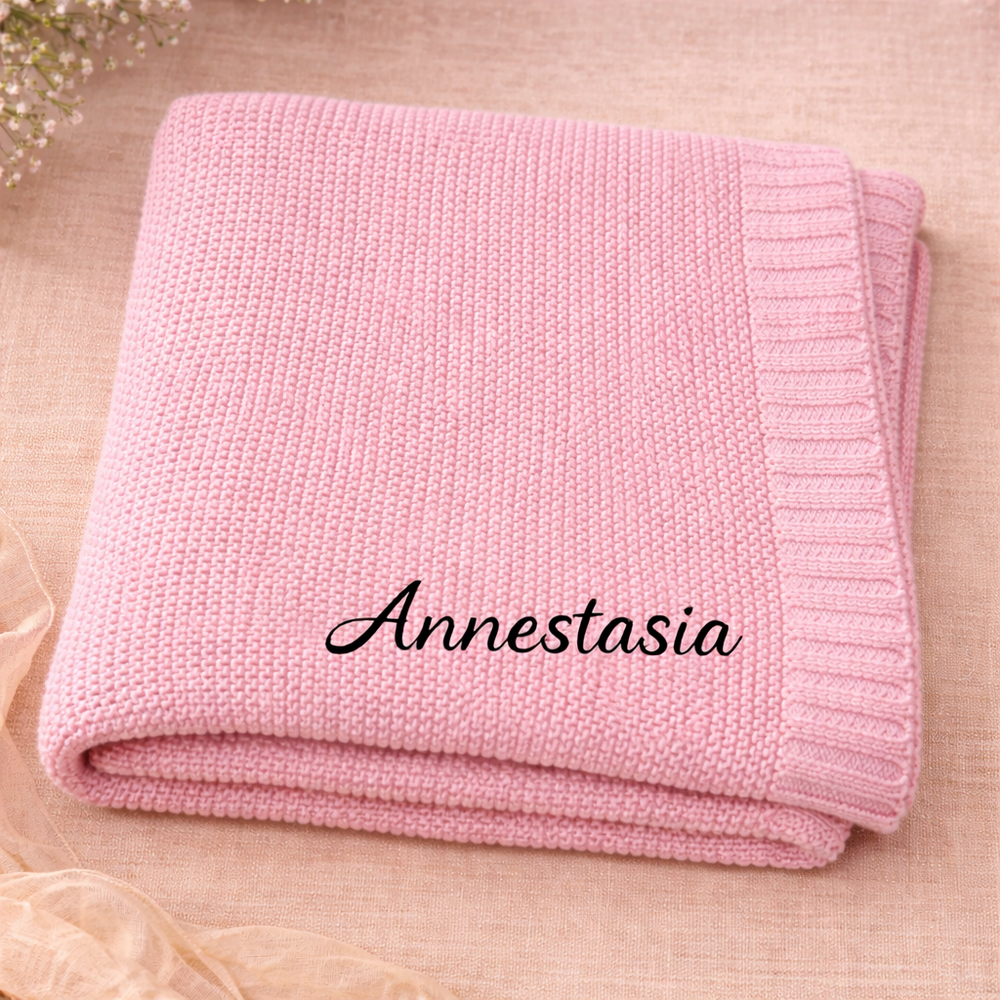 Personalisierte Babydecke mit Namen aus weicher Baumwolle
