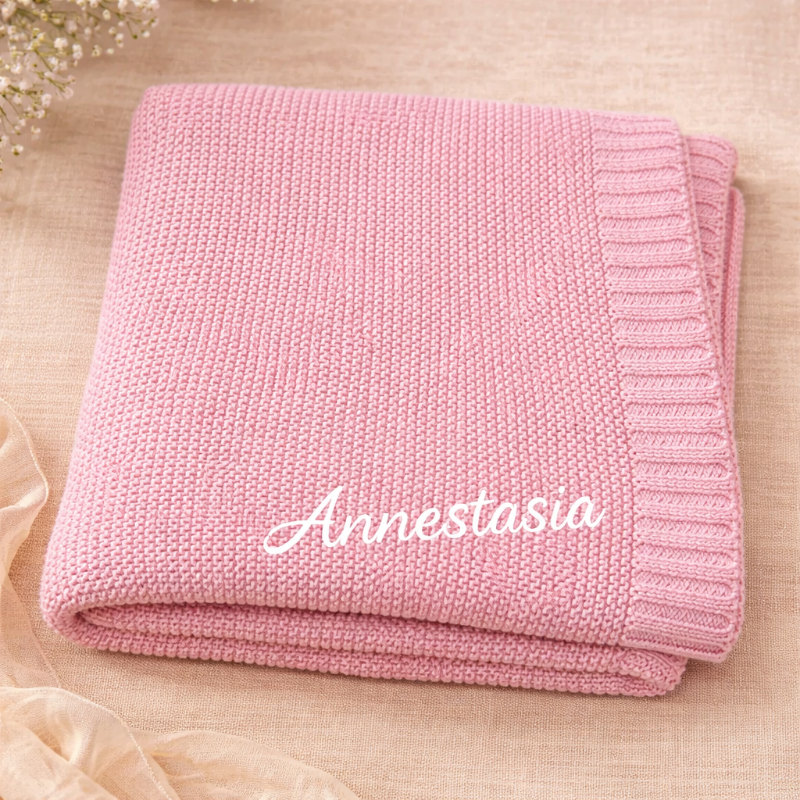 Personalisierte Babydecke mit Namen aus weicher Baumwolle