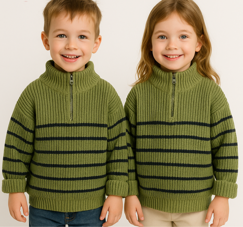 EasyZip Kinderpullover – Komfortabler Unisex-Pullover mit Reißverschluss | Kinder 0–6 Jahre