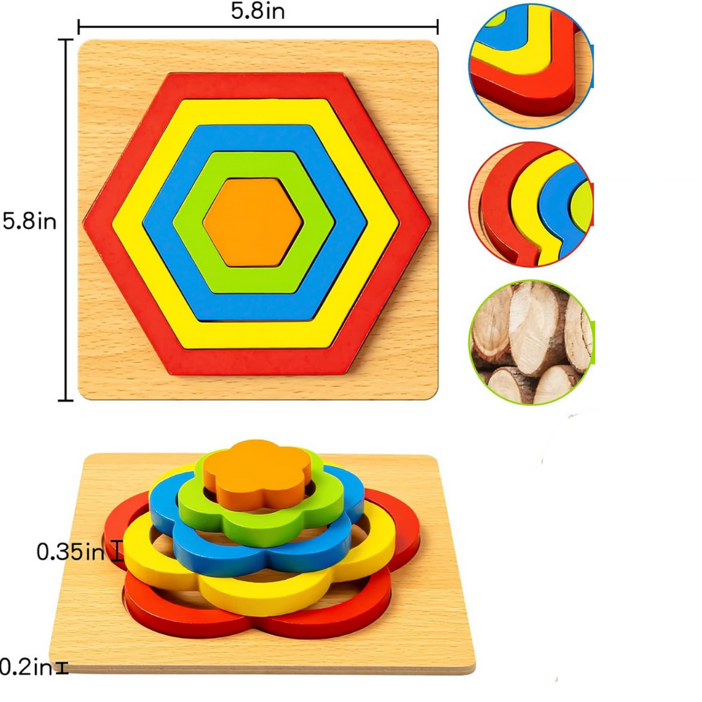 FormaSmart Holz-Formenpuzzle für Kleinkinder – Pädagogisches Montessori-Spielzeug zur Förderung der Feinmotorik & des logischen Denkens