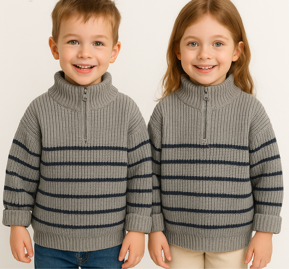 EasyZip Kinderpullover – Komfortabler Unisex-Pullover mit Reißverschluss | Kinder 0–6 Jahre