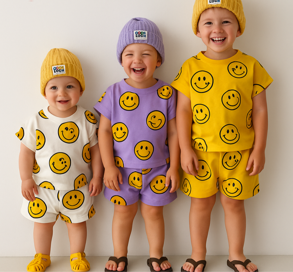 Comfortable Kinder Smiley Set – Weiches, Atmungsaktives & Unisex Outfit 0–5 Jahre