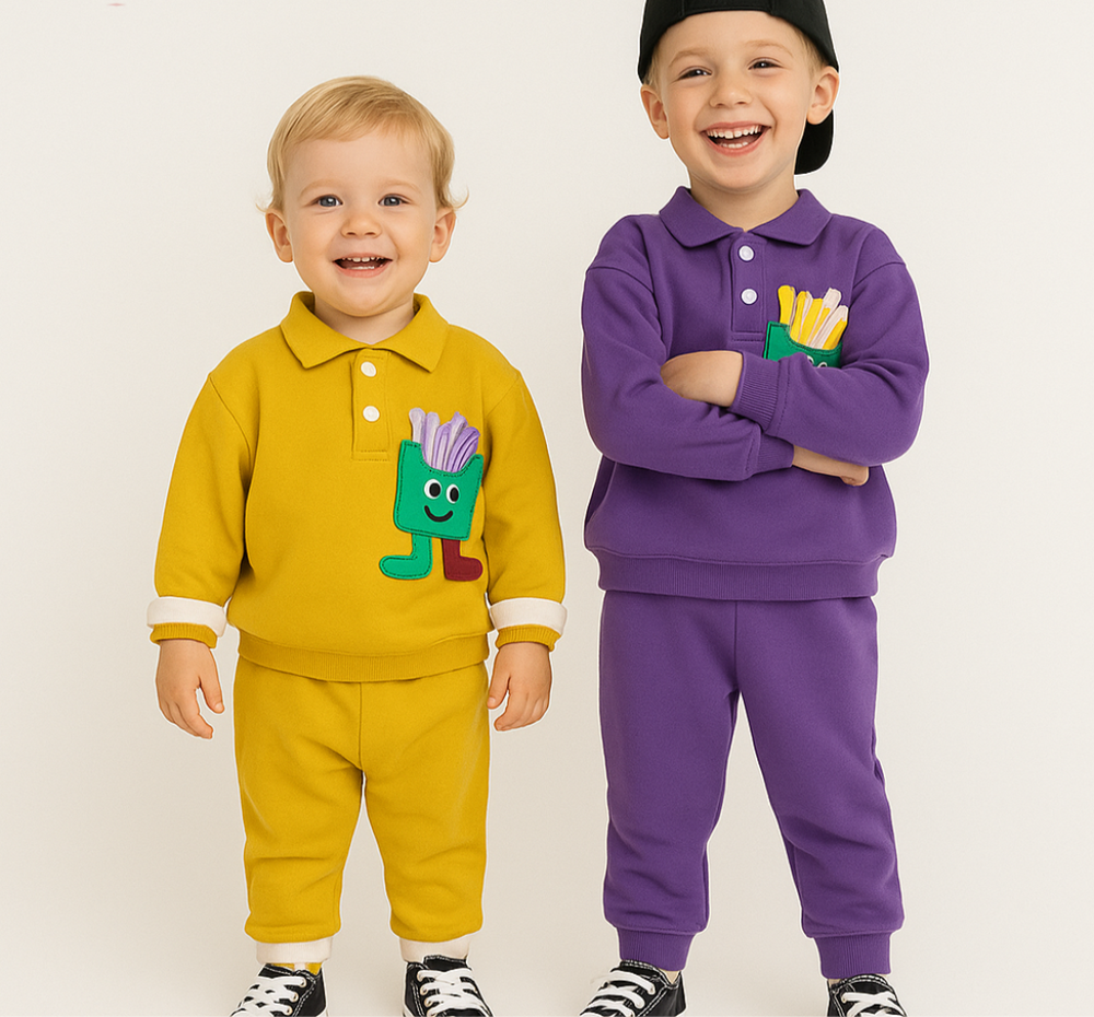 Weiche Unisex-Kleinkind-Set, 2-teilig – Komfortables Baumwoll-Outfit 0–3 Jahre | Atmungsaktiv & Hautfreundlich