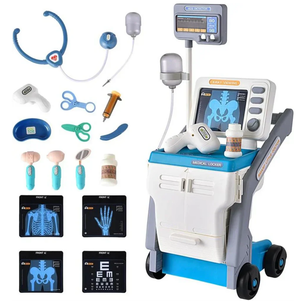 MediBuddy Doktorwagen für Kinder – Komplettes medizinisches Spielset mit Licht & Ton | TinyTrek