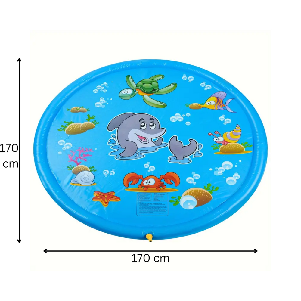 Springbrunnen Wasserspielmatte für Kinder – Outdoorspielzeug mit Wasserstrahlen – Perfekt für Sommer & Gartenfreude