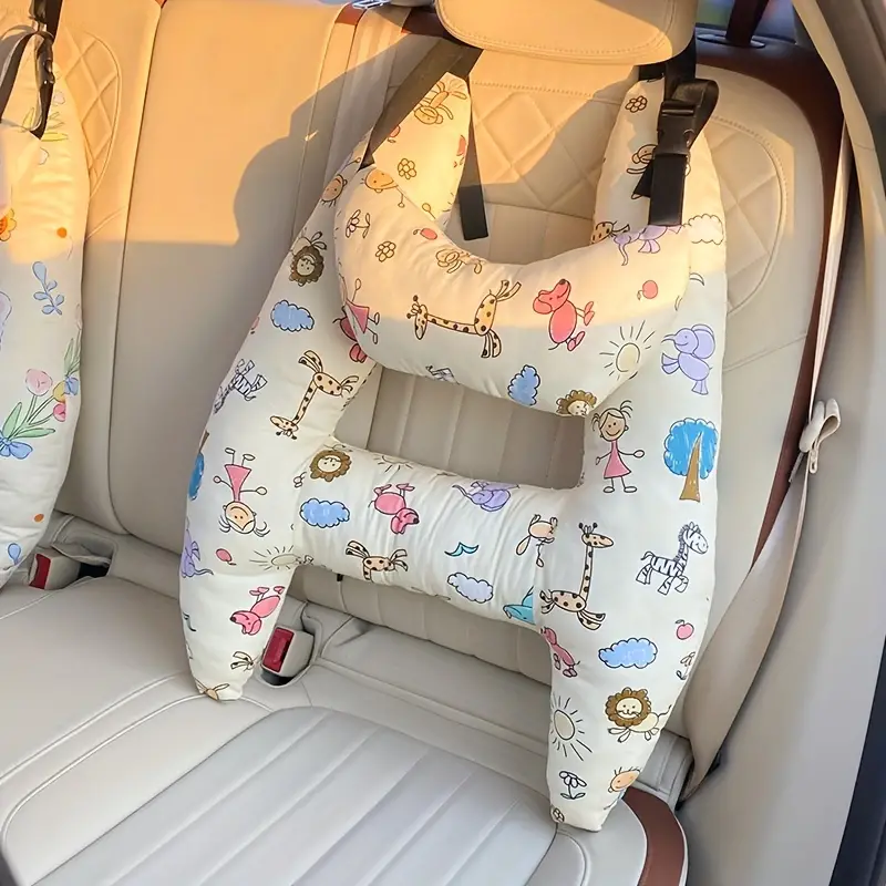 TravelComfort Auto-Reisekissen – Perfekte Kopf- und Nackenunterstützung für Kinder auf langen Fahrten