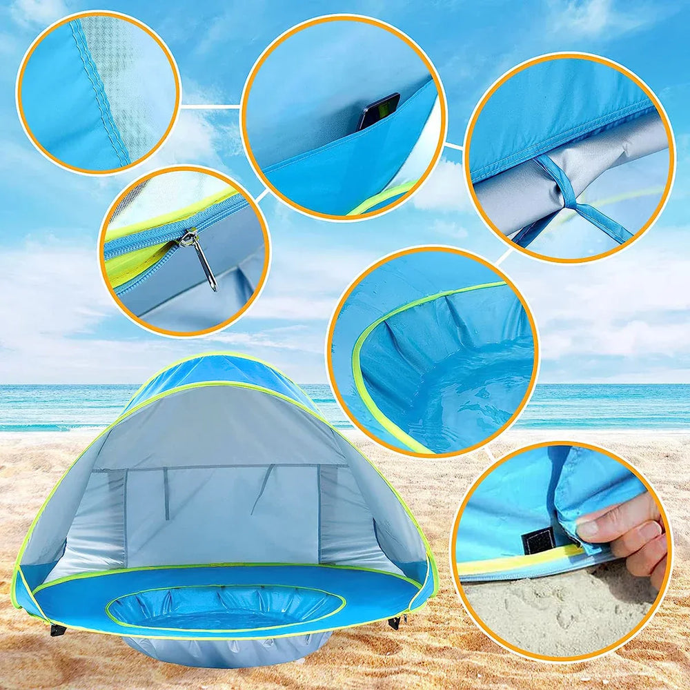 SunShade BabyTent™ – Tragbares Strandzelt mit Planschbecken und UV-Schutz für Babys
