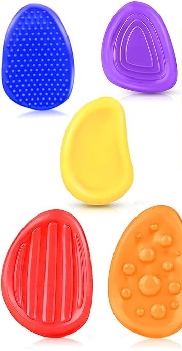 Sensorische Fidget-Steine aus Silikon – 6 oder 12 Stück, waschbar, weich | taktiles Spielzeug