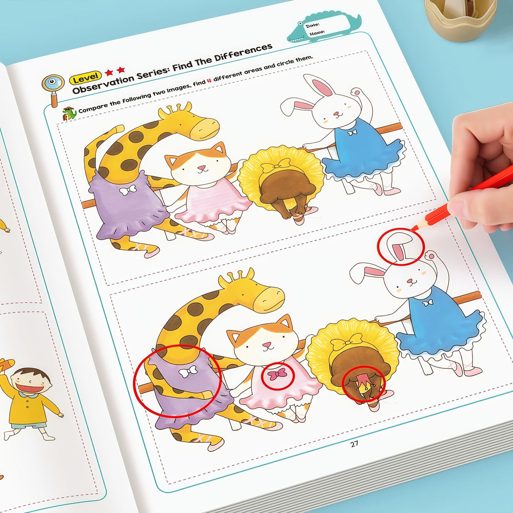 Fehler Suchen Aktivitätsbuch – 2er-Pack Lernpuzzlebuch für Kinder