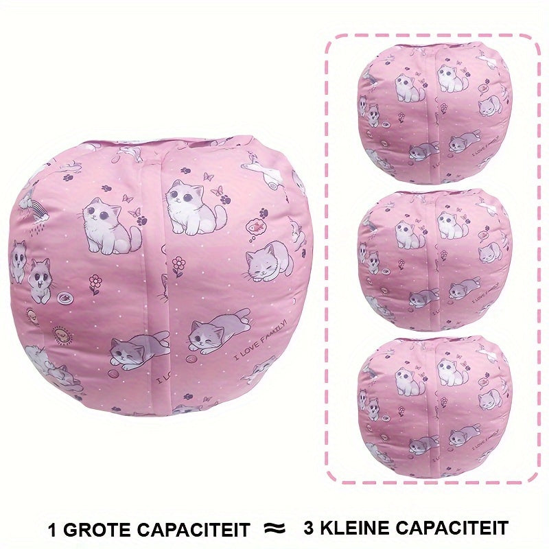 Kitty Bean Bag Hülle – Kuscheltiere Verstauen & Weiches Sitzkissen für Kinder