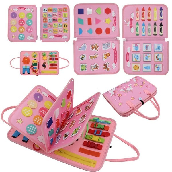 Montessori Pädagogisches Lernbuch für Kinder | Selbstständiges Anziehen & Motorik Fördern | Sicher und Langlebig | Geeignet ab 1 Jahr