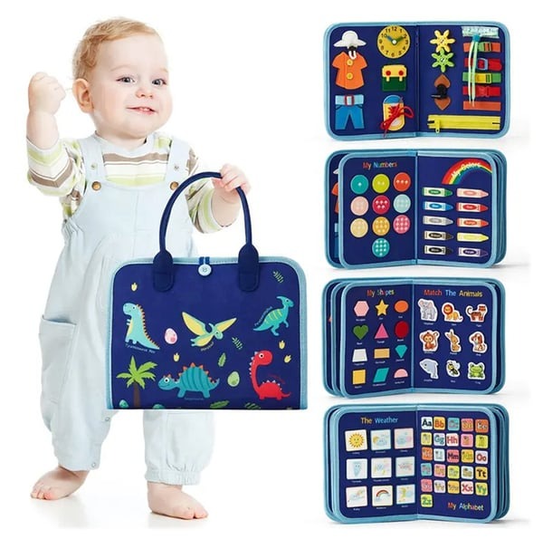 Montessori Pädagogisches Lernbuch für Kinder | Selbstständiges Anziehen & Motorik Fördern | Sicher und Langlebig | Geeignet ab 1 Jahr