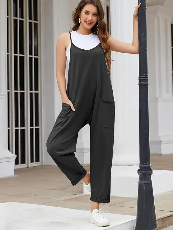 Umstandsjumpsuit mit großen Taschen – lockere Passform, weicher Baumwollmix | Schwangerschaftsmode