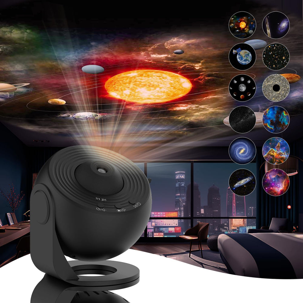 Sternenhimmel Projektor für Erwachsene & Kinder – Galaxy-Lampe mit 12 Farben & 360° Rotation – Nachtlicht & Stimmungsbeleuchtung fürs Schlafzimmer