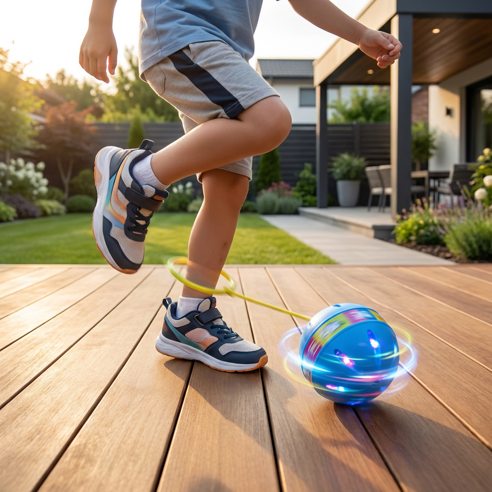 LED-Knöchelsprungball für Kinder – springend spielen mit bunten Lichtern