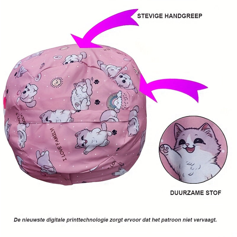 Kitty Bean Bag Hülle – Kuscheltiere Verstauen & Weiches Sitzkissen für Kinder