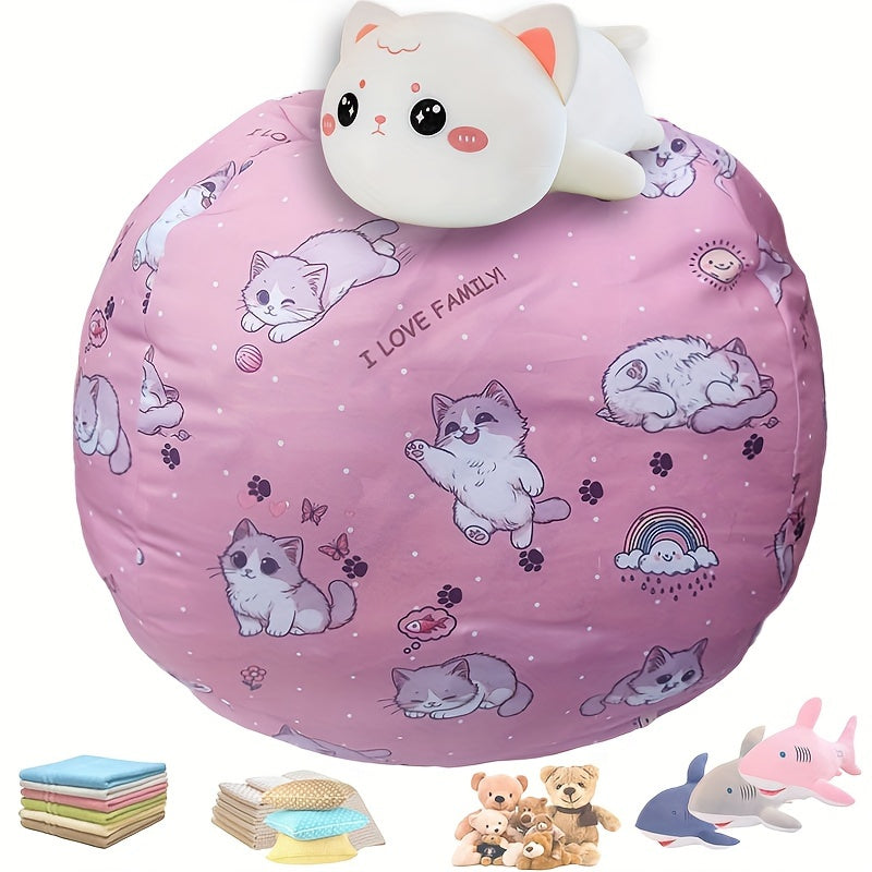 Kitty Bean Bag Hülle – Kuscheltiere Verstauen & Weiches Sitzkissen für Kinder