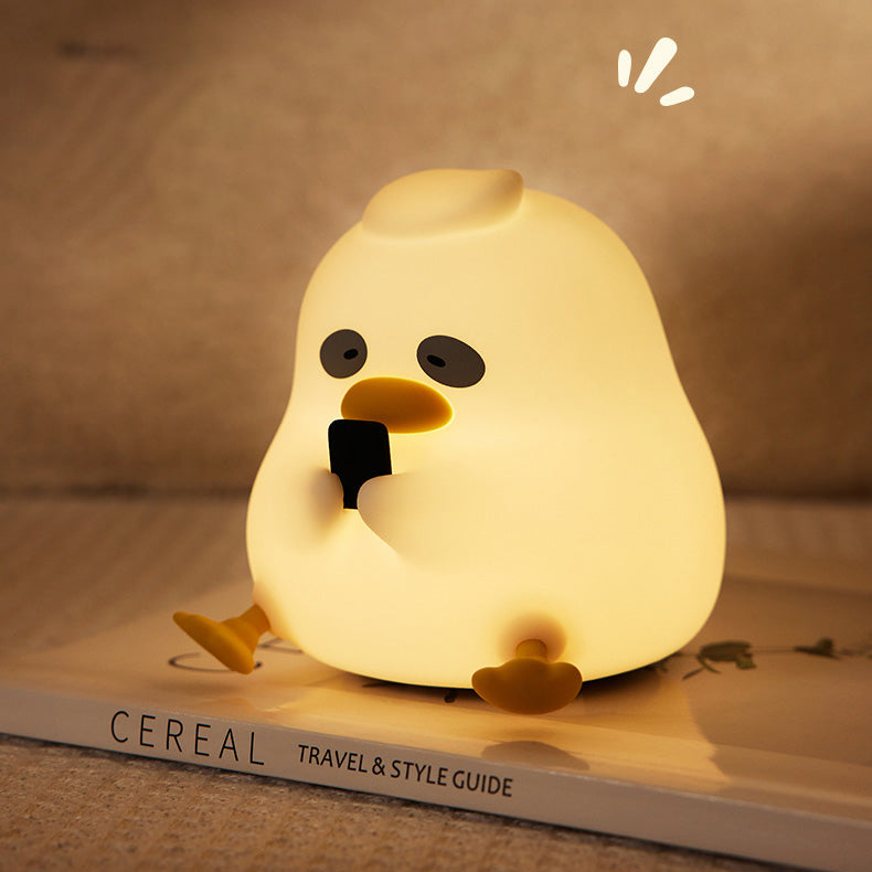 Nachtlicht Ente mit Touch-Bedienung – USB-aufladbar, warmes Licht, Silikon | Kinderzimmerlampe
