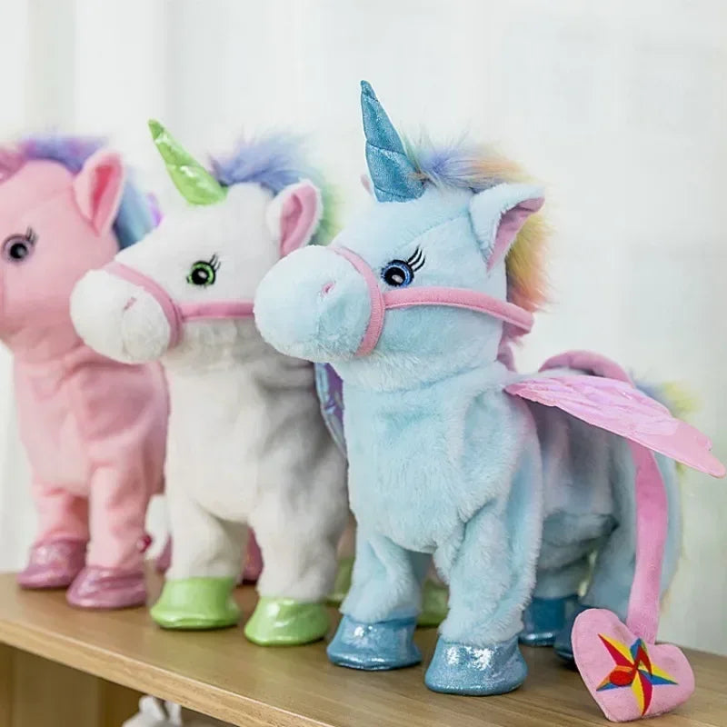 Interaktive Einhorn-Plüschfigur – Singt & Geht Selbstständig – Perfektes Geschenk für Kinder (ab 2 Jahren)