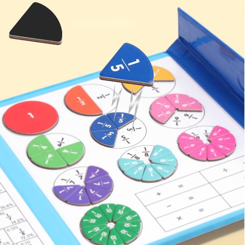 Montessori Magnetisches Bruch-Puzzlebuch für Kinder – Mathematik spielerisch und interaktiv lernen!