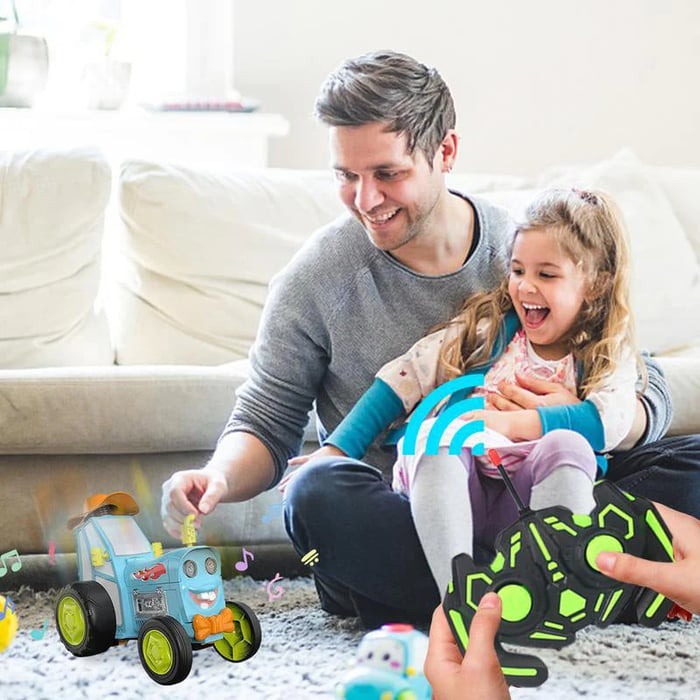 TurboTwist Stuntwagen – Fernsteuerbares RC-Auto mit Lichteffekten & Musik – 360° Flips und tanzende Bewegungen