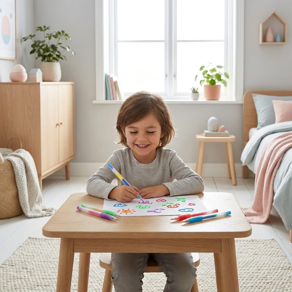 3D-Gelstifte-Set für Kinder – 12 Glitzer-Gelstifte zum Malen & Basteln