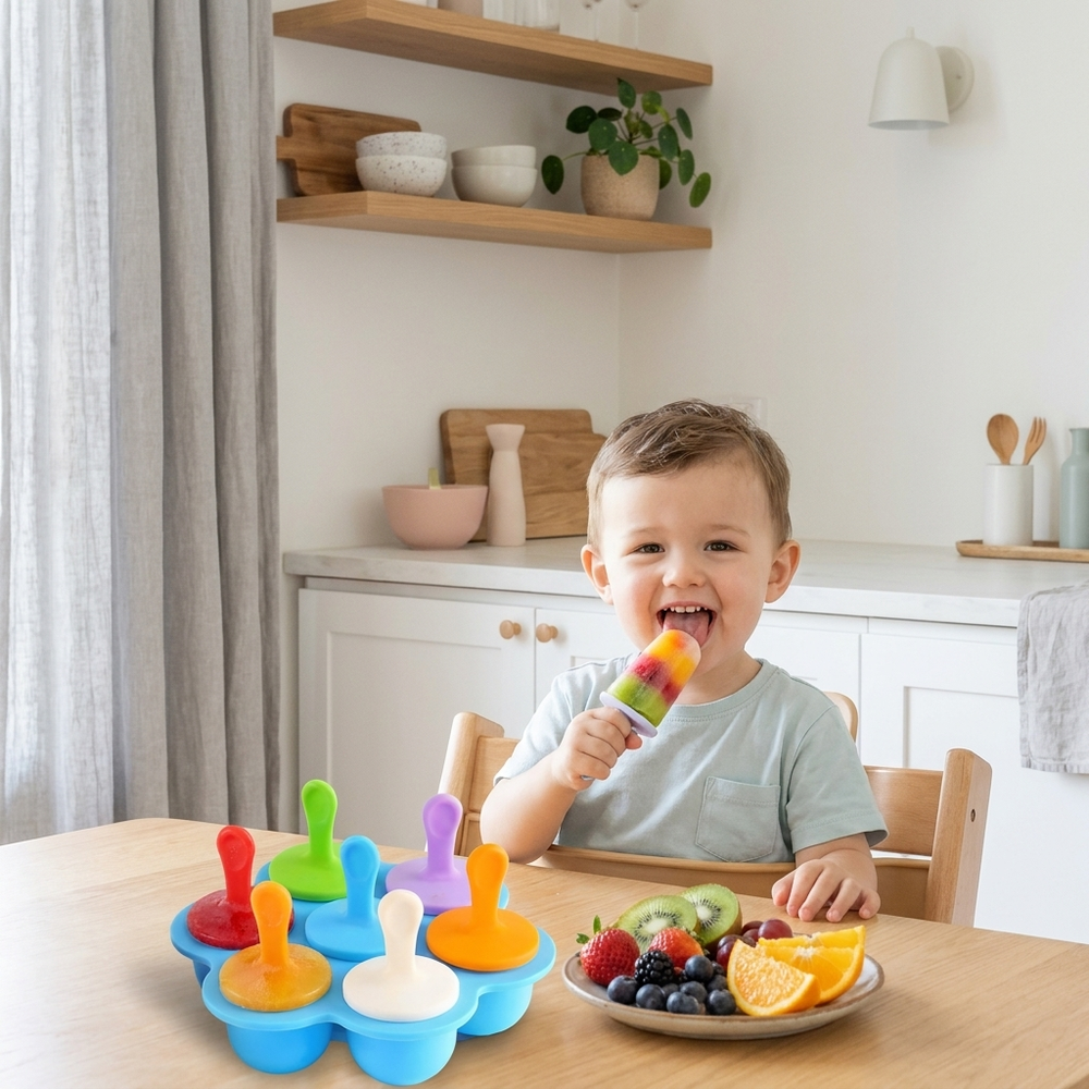 Silikon-Eisförmchen für Kinder – 7 Förmchen für gesundes selbstgemachtes Eis