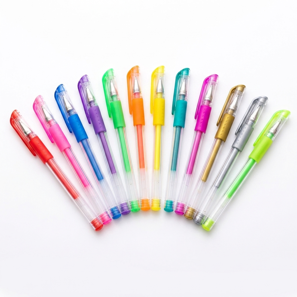 3D-Gelstifte-Set für Kinder – 12 Glitzer-Gelstifte zum Malen & Basteln