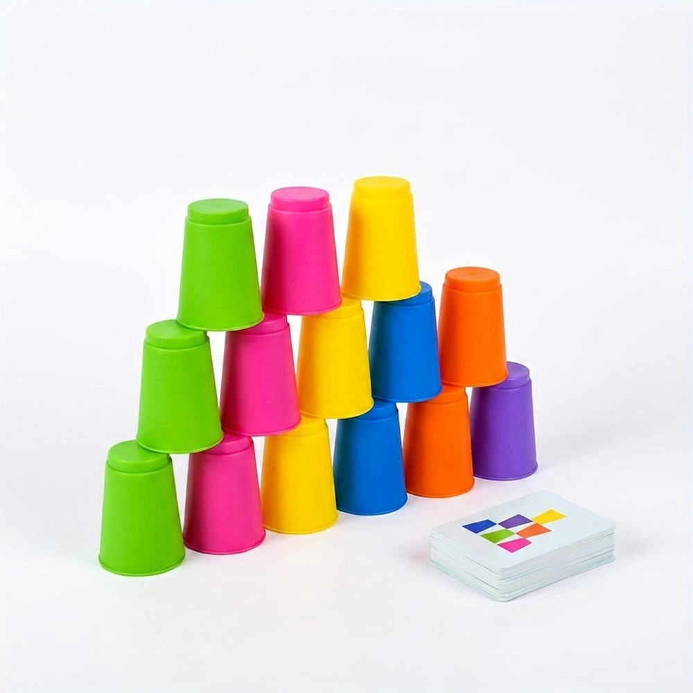 Stapelbecher-Puzzlespiel für Kinder – Lehrreiches Geschicklichkeits- und Reaktionsspiel