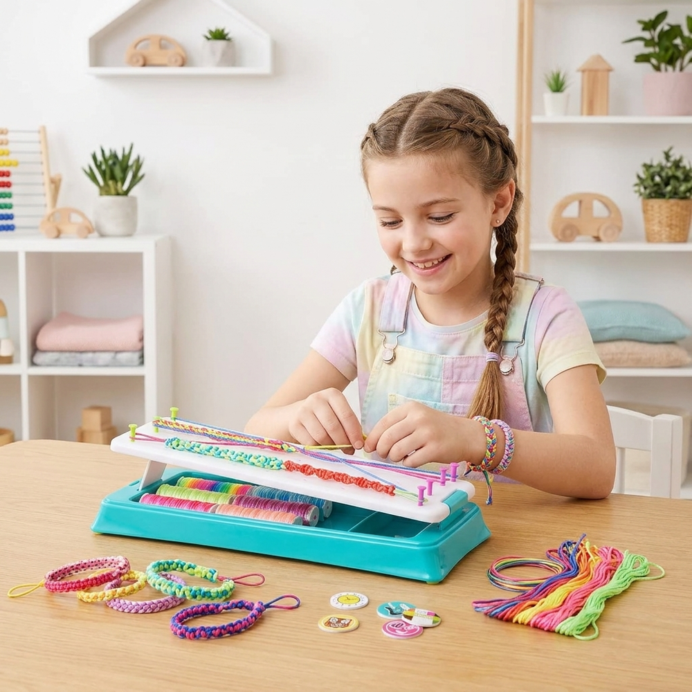 DIY-Armband-Bastelset für Kinder – Komplettes Loom-Set für Freundschaftsbänder & Schmuck